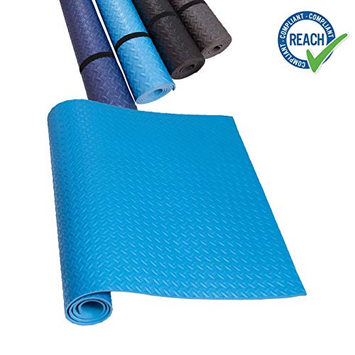 HD Fitness FM2000BLU Esterilla de Yoga Antideslizante - Colchoneta Antideslizante para Gimnasio, Pilates, máquinas para Hacer Ejercicio - Color Azul - 200x100cm