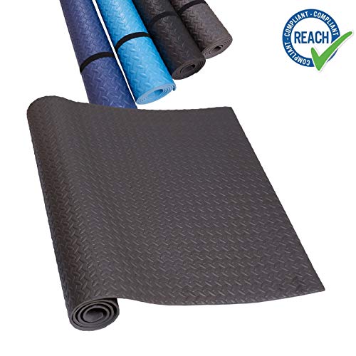 HD Fitness FM2000GREY Alfombrilla para Yoga o Proteccion Antideslizante para Máquinas para Hacer Ejercicio - Color Gris Oscuro - 200x100cm