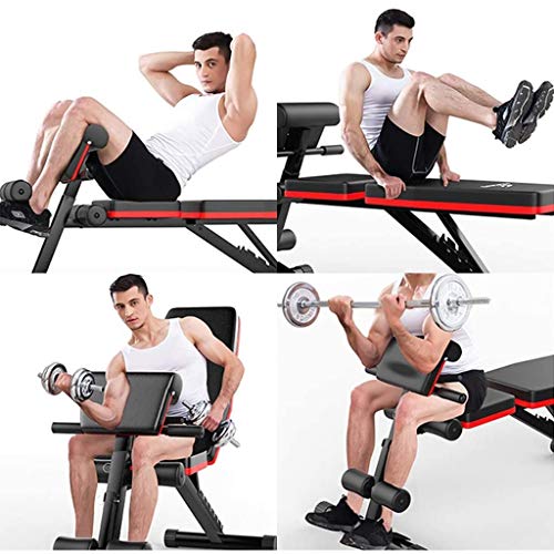 Heavy Duty de Banco de ejercicio,Bancos de ajustables for entrenamiento de cuerpo completo,plegable plana/ inclinación ascendente/descendente Dumbbell prensa de banco de ejercicio abdominal Gimnasio e