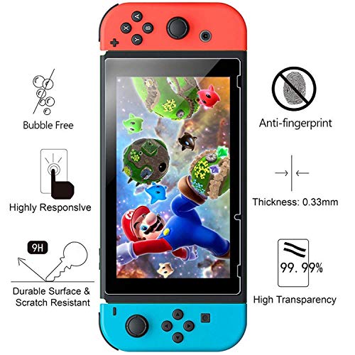 HEYSTOP Carcasa Nintendo Switch, Funda Nintendo Switch con Protector de Pantalla para Nintendo Switch Console y Joy Cons con 6 Agarres para el Pulgar