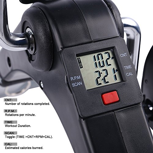 himaly Mini Bicicleta de Ejercicio portátil casa Pedal Ejercicio Gimnasio Fitness Brazo de Entrenamiento Cardiovascular Resistencia Ajustable con Pantalla LCD para Mujeres y Hombres