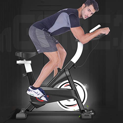 HLEZ Bicicleta Estática, Professional Bicicleta Estática Aparato Doméstico Bicicleta Fitness con Consola Ideal para Quemar Grasa Peso Usuario soportado 100kg