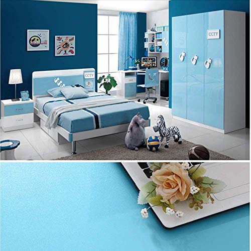 Hode Vinilos Adhesivo para Muebles Puertas Ventanas Papel Adhesivo para Muebles Pegatina de Vinilo Adhesivo Muebles Azul 40X300cm