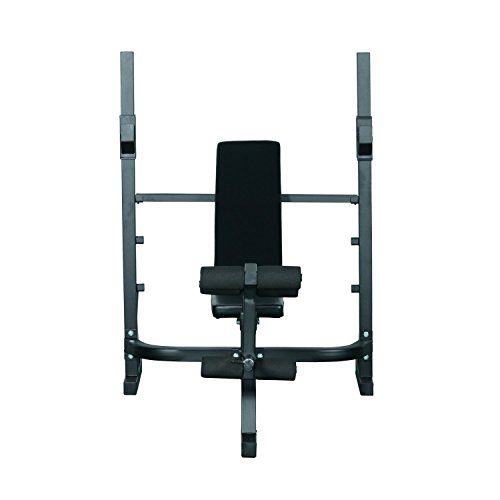 HOMCOM Banco de Pesas Entrenamiento de Musculación Fitness con Respaldo Regulable 175x98x30cm Color Negro