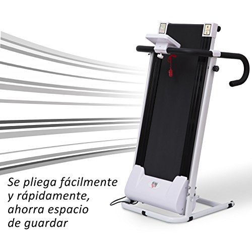 HOMCOM Cinta de Correr Plegable y Eléctrica de 500W para Fitness 1-10Km/h con Pantalla LCD y Carga Máx. 110kg