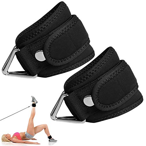 Hossom Correas de Tobillo, 2 pcs Tobilleras Deportivas para Cable Máquinas, Ankle Straps para Entrenamiento de piernas y glúteos en polea - para Mujeres y Hombres