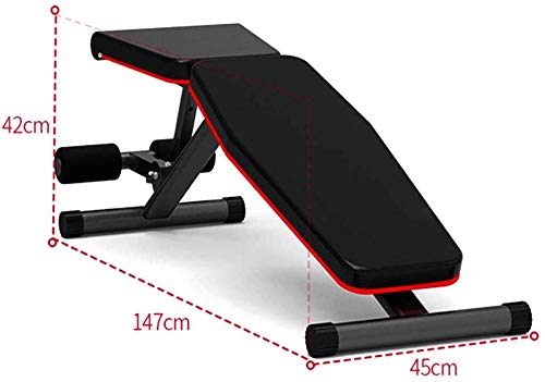 HSBAIS Banco Pesas Asiento Regulable, Compacto Banco de Fitness Diseño Antideslizante Banco de Entrenamiento Plano/Declinado/Inclinado,Black