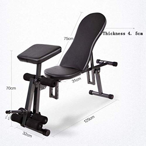 HSBAIS Banco Pesas Asiento Regulable, Compacto Banco de Fitness Multifunción Banco de Ejercicio Entrenamiento Ejercicios Banco de Musculación Plano/Declinado/Inclinado,4 Step