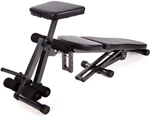 HSBAIS Banco Pesas Asiento Regulable, Compacto Banco de Fitness Multifunción Banco de Ejercicio Entrenamiento Ejercicios Banco de Musculación Plano/Declinado/Inclinado,4 Step