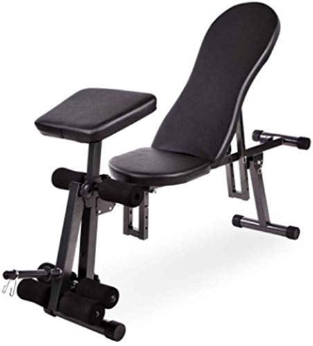 HSBAIS Banco Pesas Asiento Regulable, Compacto Banco de Fitness Multifunción Banco de Ejercicio Entrenamiento Ejercicios Banco de Musculación Plano/Declinado/Inclinado,4 Step