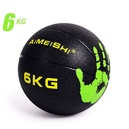 Hua Pelota Medicinal Balón Medicinal De Goma, Bola Sólida Elástica para Entrenamiento De Cintura Y Abdomen, Equilibrio Estable Entrenamiento Fitness Bola Bola De Gravedad, 6 Pesas (Size : 6kg)