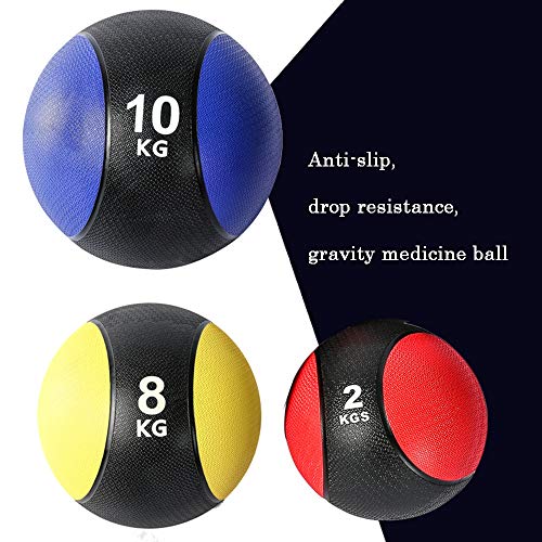 Hua Pelota Medicinal Balón Medicinal De Goma Sólida, Gimnasio En Casa Multifuncional Núcleo Fuerza Entrenamiento Bola De Gravedad, 1kg, 2kg, 3kg, 4kg, 5kg, 6kg, 7kg, 8kg, 9kg, 10kg