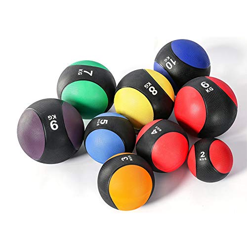 Hua Pelota Medicinal Balón Medicinal De Goma Sólida, Gimnasio En Casa Multifuncional Núcleo Fuerza Entrenamiento Bola De Gravedad, 1kg, 2kg, 3kg, 4kg, 5kg, 6kg, 7kg, 8kg, 9kg, 10kg