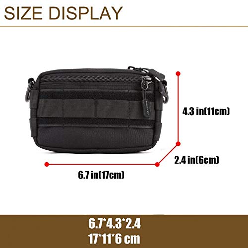 Huntvp Bolsa Táctical Bolsa de Hombro Mochila de Bandolera Riñoneras Deportivos Estilo Militar Riñoneras de Múltiple Función Mochila Ejércita Bolso Impermeable, Negro