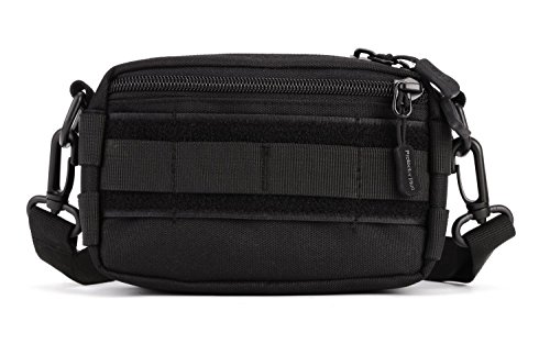 Huntvp Bolsa Táctical Bolsa de Hombro Mochila de Bandolera Riñoneras Deportivos Estilo Militar Riñoneras de Múltiple Función Mochila Ejércita Bolso Impermeable, Negro