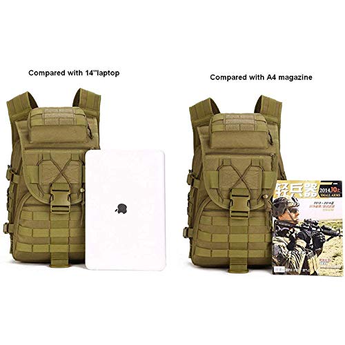 Huntvp Mochila de Marcha Impermeable Estilo Militar Táctical Mochila de Asalto Gran Bolsa de 40L para Las Actividades Aire Libre Senderismo Caza Viajar