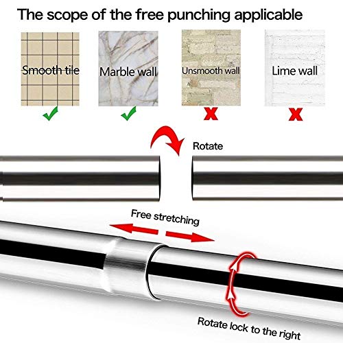 HUWAI-F Barra Cortina Ducha Sin Taladro Extensible Curva Esquina Tipo L, Barra Ducha Cortina Circular para Cortinas Multifuncional70 to 95 cm x90 to 130cm