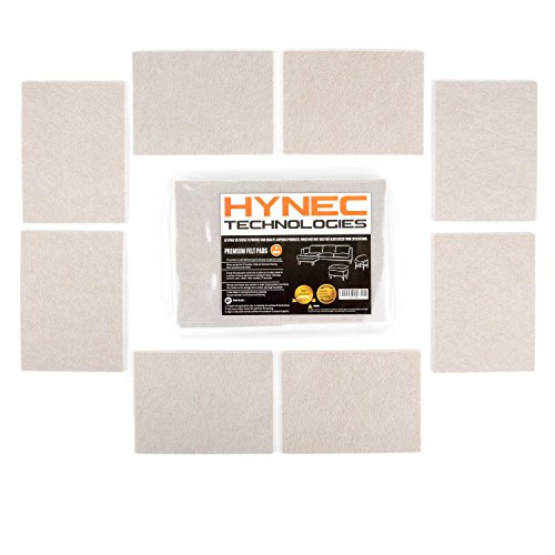 Hynec Almohadillas de Fieltro Adhesivo Premium para Muebles (8 Piezas Grandes) Protector de Suelo Autoadhesivo Muy Resistente para Cortar A Medida 11,3 x 15,3 cm Piezas Rectangulares