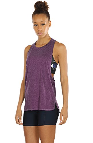 icyzone Sueltas y Ocio Camiseta sin Mangas Camiseta de Fitness Deportiva de Tirantes para Mujer(Paquete de 3) (M, Negro/UVA Morada/Azul Cielo)