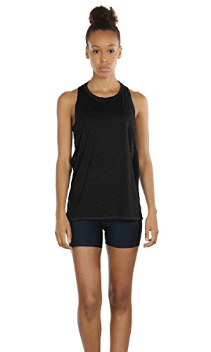 icyzone Sueltas y Ocio Camiseta sin Mangas Camiseta de Fitness Deportiva de Tirantes para Mujer(Paquete de 3) (M, Negro/UVA Morada/Azul Cielo)