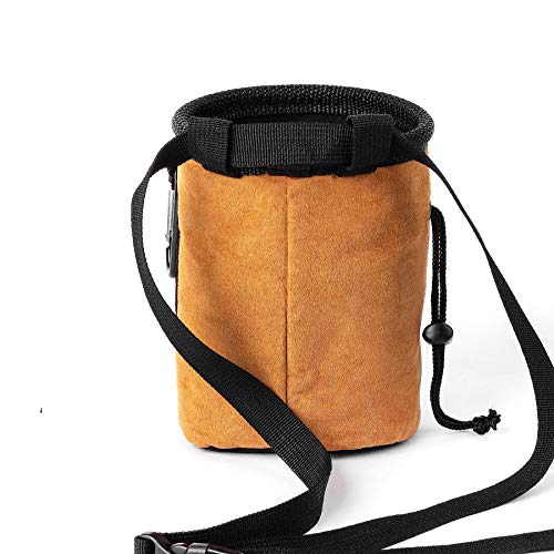 Igoera magnesera de Escalada, Capa Interna Ideal para la distribución del magnesio, Bolsa magnesio Escalada/Chalk Bag Robusta y Duradera para Mayor Seguridad (Marron)