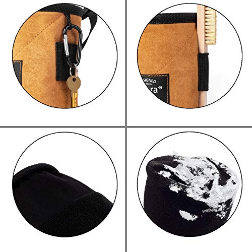 Igoera magnesera de Escalada, Capa Interna Ideal para la distribución del magnesio, Bolsa magnesio Escalada/Chalk Bag Robusta y Duradera para Mayor Seguridad (Marron)