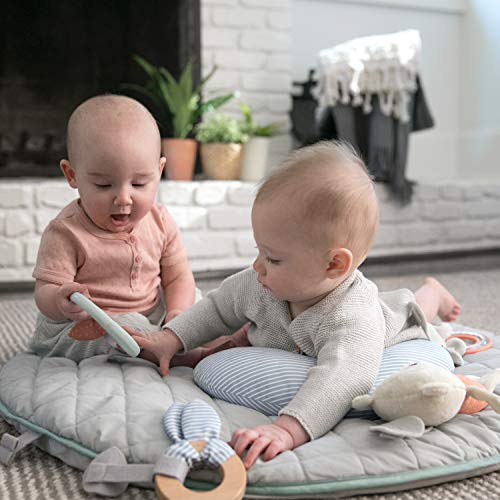 Ingenuity 12126 - Gimnasio de actividades cozy spot, alfombra reversible, arco de juego de madera con juguetes, 0+ meses, unisex