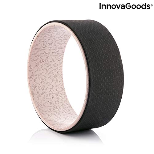 InnovaGoods Rueda de Yoga Rodha, Unisex Adulto, Negro, Ø 33 x 13 cm