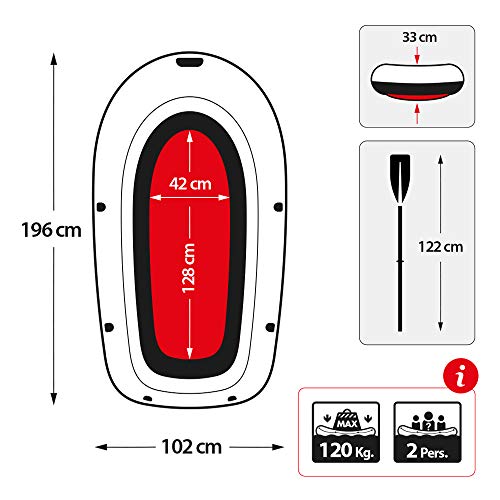 Intex 58357NP - Barca hinchable Explorer Pro 200 con remos e hinchador - 169 x 102 x 33 cm