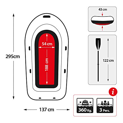 Intex 68380NP - Barca hinchable Seahawk 3, con remos aluminio 295 x 137 x 43 cm