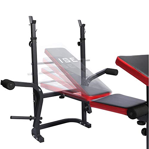 ISE - Banco de musculación multifunción ajustable plegable inclinable para entrenamiento completo SY5430B