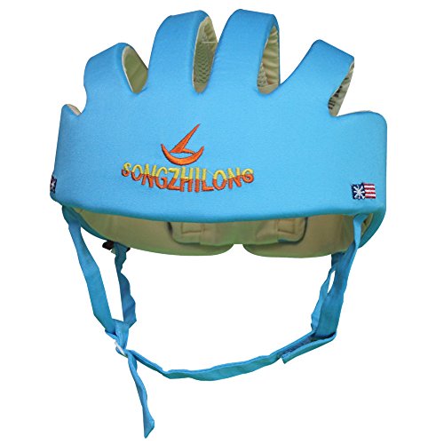 IULONEE Casco de protección para bebé, gorra protectora para cabeza de bebé, gorra de algodón ajustable(Azul)