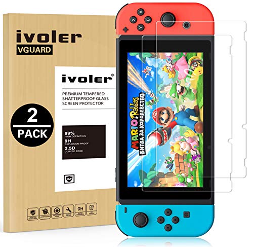 ivoler [2 Unidades] Protector de Pantalla para Nintendo Switch, Cristal Vidrio Templado Premium