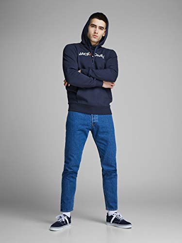 Jack & Jones Jjecorp Logo Sweat Hood Noos Capucha, Azul (Navy Blazer Detail: Reg Fit), Medium para Hombre