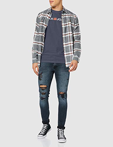 Jack & Jones Jjecorp Logo tee SS Crew Neck Noos Camiseta, Azul (Navy Blazer Detail: Slim Fit), X-Large para Hombre