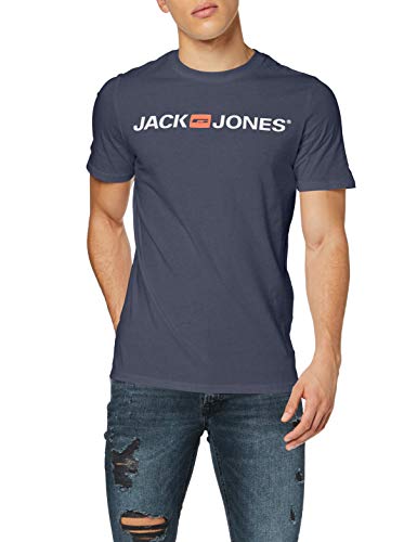 Jack & Jones Jjecorp Logo tee SS Crew Neck Noos Camiseta, Azul (Navy Blazer Detail: Slim Fit), X-Large para Hombre