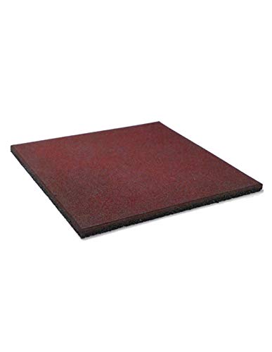 Jardin202 - Loseta de Caucho Profesional Grano Fino 50x50cm - Roja