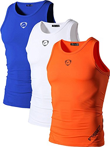 jeansian 3 Packs Hombre Camiseta Deportiva Sin Mangas Muscle Fitness Chaleco Deportivo Men Vest Tank Tops LSL3306 PackE XL(XXL)