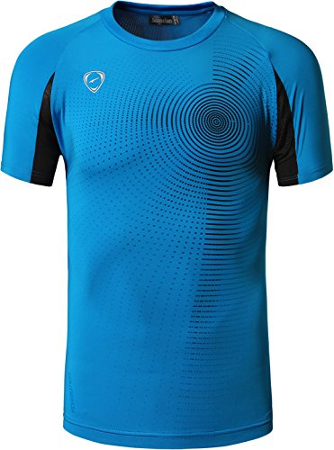 jeansian Hombre Camisetas Deportivas Wicking Quick Dry tee T-Shirt Sport Tops LSL133 (US S(165-170cm 60-65kg), LSL013_Oceanblue)