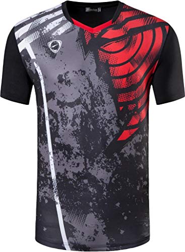 jeansian Hombre Camisetas Deportivas Wicking Quick Dry tee T-Shirt Sport TopsLSL249 Black S