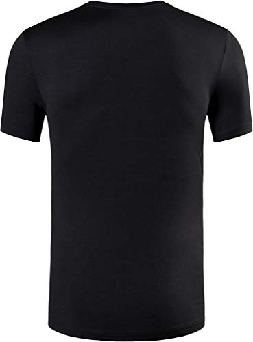 jeansian Hombre Camisetas Deportivas Wicking Quick Dry tee T-Shirt Sport TopsLSL249 Black XL