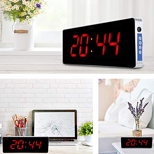 Jeffergarden Reloj Digital Pared Grande Inicio Reloj de Pared Digital Pared con Reloj Digital Reloj de Pared de Temperatura y Decoración de la Sala de Estar 110-240V (36 * 13 * 3cm-Hora + Minuto)