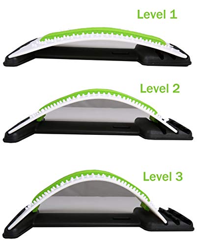 JIAHAO dispositivo de estiramiento de espalda de varios niveles, masajeador lumbar de espalda, soporte para estiramiento de la columna vertebral, alivia el dolor de espalda, alivio del dolor muscular