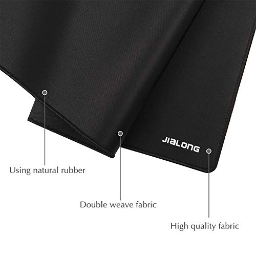 JIALONG Alfombrilla de Ratón Grande, Alfombrillas Gaming Raton Ordenador XXL Mouse Pad, Almohadilla de Escritorio - Negro