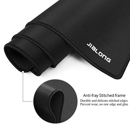 JIALONG Alfombrilla de Ratón Grande, Alfombrillas Gaming Raton Ordenador XXL Mouse Pad, Almohadilla de Escritorio - Negro