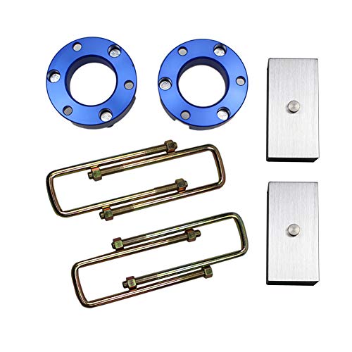 JINGLINGKJ 32MM Espaciadores de suspensión delantera 51MM Bloques de suspensión trasera Kits de elevación para 2011-2018 Ranger T6 BT50 UBolt Kit Elevar adaptador Strut Spring 2Pcs