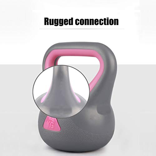 JLDN Aptitud Pesa Rusa, Kettlebell portátil Antideslizante asa fisicoculturismo Entrenamiento con Pesas, Kettlebells para la Fuerza y ​​Entrenamiento Cardiovascular,Pink_8Kg