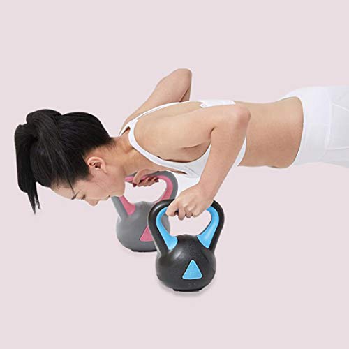 JLDN Aptitud Pesa Rusa, Kettlebell portátil Antideslizante asa fisicoculturismo Entrenamiento con Pesas, Kettlebells para la Fuerza y ​​Entrenamiento Cardiovascular,Pink_8Kg