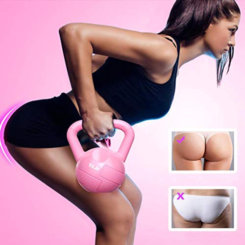 JLDN Aptitud Pesa Rusa, Kettlebell portátil Antideslizante fisicoculturismo Entrenamiento con Pesas, Kettlebells para Gimnasio en casa o Set Crossfit Entrenamientos,Pink_10lb