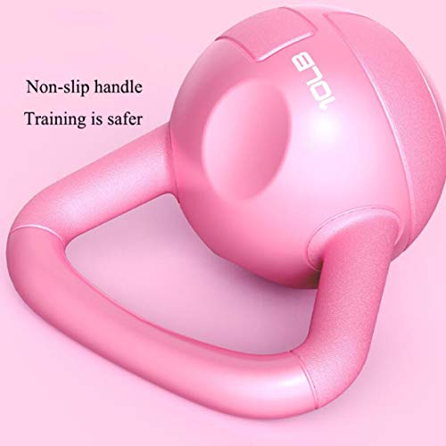 JLDN Aptitud Pesa Rusa, Kettlebell portátil Antideslizante fisicoculturismo Entrenamiento con Pesas, Kettlebells para Gimnasio en casa o Set Crossfit Entrenamientos,Pink_10lb